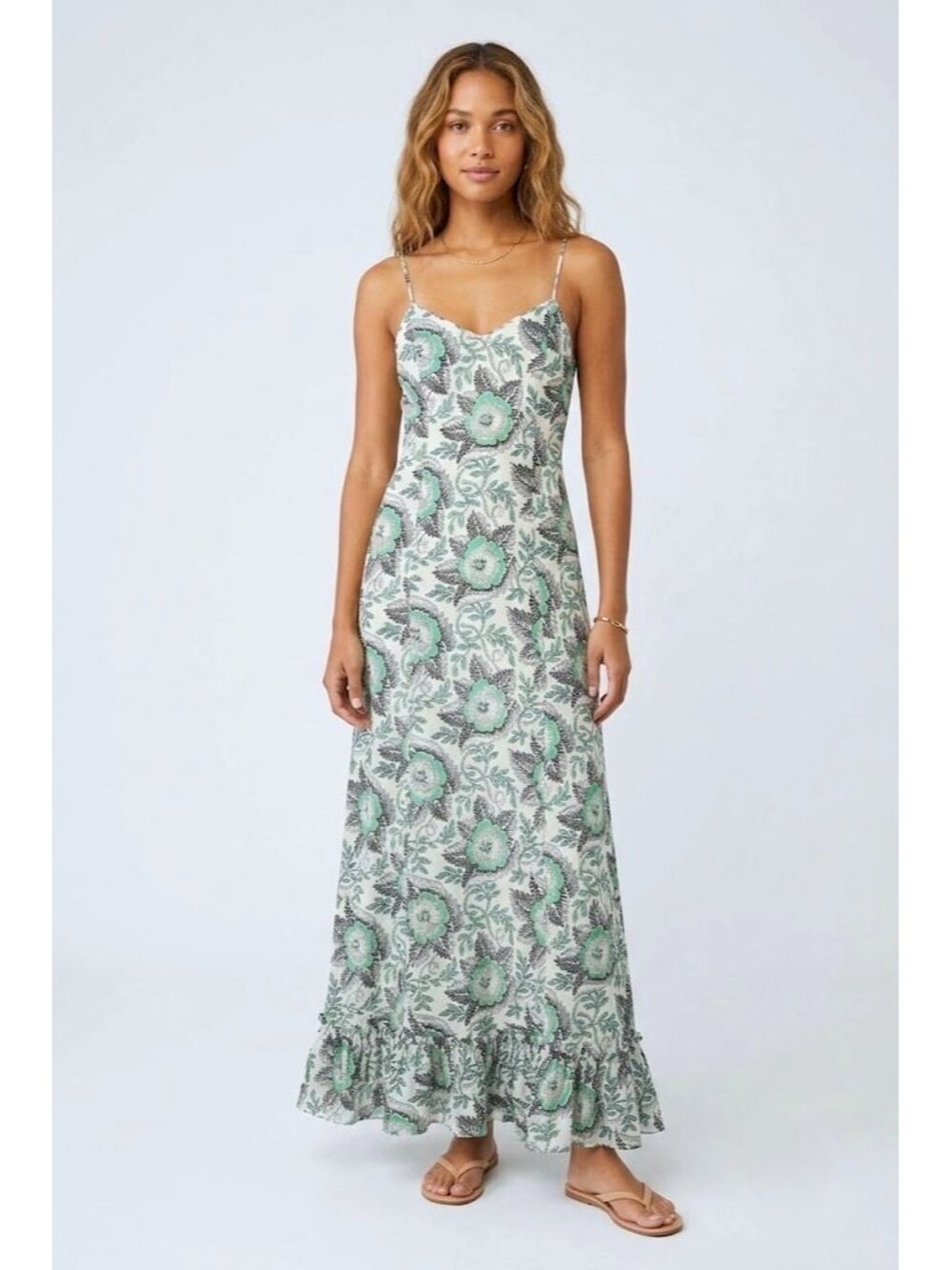 NWT THE VAMPIRE'S WIFE Harmonizer Maxi Green Wild Poppy Vine Silk Dress 6 / US 2